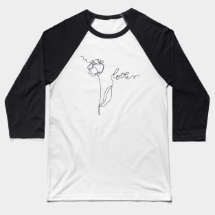 Continuous line flower Baseball T-Shirt